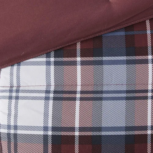 Miniatura 10 de Madison Park Essentials - Edredón a cuadros Parkston, funda a juego, funda 3M Scotchguard antimanchas, hipoalergénico, juego de ropa de cama