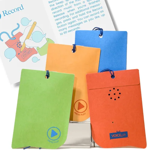 Miniatura 11 de VoiceGift Etiqueta: 1 paquete de etiqueta de felicitación de audio con grabadora de voz, tarjeta de regalo grabable con múltiples mensajes