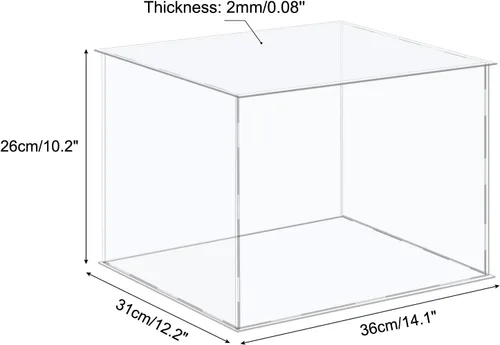 Miniatura 2 de MECCANIXITY Vitrina de acrílico Caja de plástico Caja de almacenamiento de cubo transparente Ensamble escaparate de 14.1 x 12.2 x 10.2 pulgadas