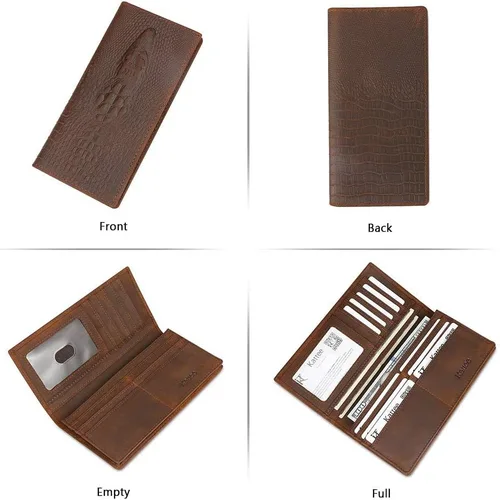 Miniatura 7 de Kattee cartera plegadiza clásica de cuero para hombre