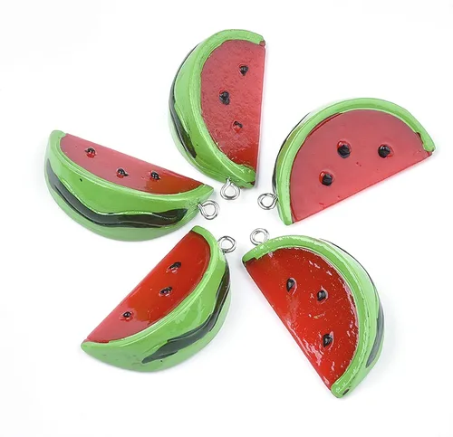 Miniatura 10 de Mega Pet 10 dijes colgantes de resina con diseño de aguacate verde, lindo adorno colgante de comida de imitación de 29 ~ 1.220 in para manualidades