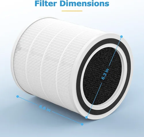 Miniatura 6 de Paquete de 2 filtros de repuesto para purificadores de aire AC400 compatibles con Purivortex AC400, filtro de repuesto AC400 para habitación grande