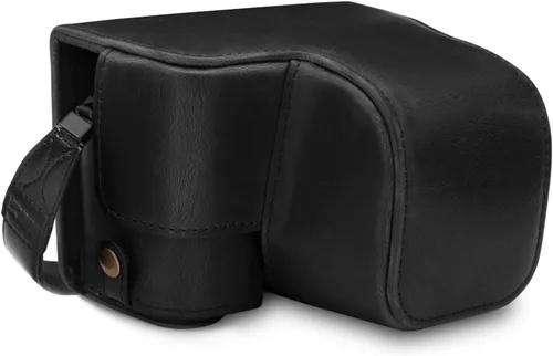 Miniatura 10 de MegaGear MG1652 Ever Ready Funda de cuero para cámara Compatible con Sony Alpha A6100, A6400 (16-50mm) - Marrón