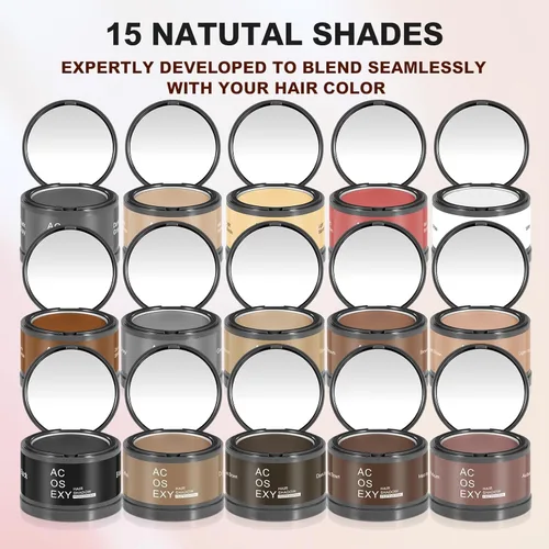 Miniatura 8 de Acosexy Polvo para cubrir las raíces del cabello y la barba, color marrón oscuro para cejas de mujer, cobertura de cabello gris para hombres, puntos