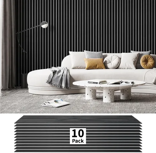 Miniatura 11 de Art3dwallpanels Paquete de 10 Paneles Acústicos, 48" X 12" X 0.43" Paneles de Pared Insonorizados, Autoadhesivos de Alta Densidad que Absorben