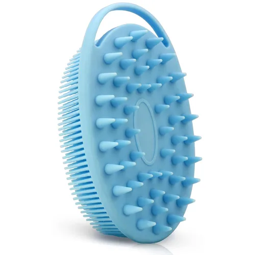 Cepillo corporal 2 en 1 para baño y champú, limpiador corporal de silicona para uso en la ducha, cepillo corporal exfoliante, esponja de silicona