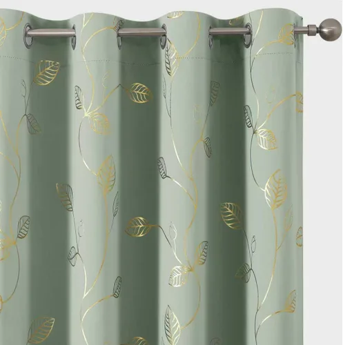 Miniatura 37 de BUHUA Cortinas pequeñas para ventana de 36 pulgadas de largo, 2 paneles, cortinas opacas con elegantes ramas de árbol plateadas, cortinas de bloqueo