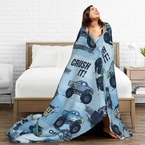 Miniatura 7 de Perinsto Manta de Monster Trucks, ultra suave y cálida para todas las estaciones, manta decorativa de forro polar para niños, regalos para niños