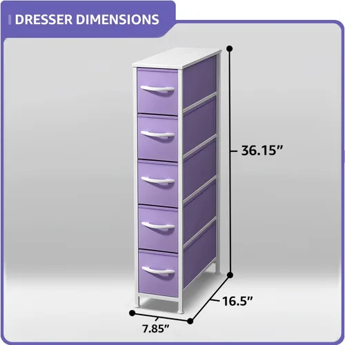 Miniatura 3 de Sorbus Cómoda para niños con 5 cajones - Unidad de almacenamiento organizadora cofre para ropa - Dormitorio, habitación de los niños, guardería