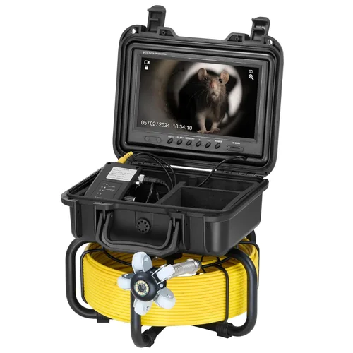 Miniatura 10 de Cámara de alcantarillado VEVOR, 98 pies/30m, cámara de inspección de drenaje autonivelante con pantalla HD 1080P de 9", zoom 36X, cámara de plomería