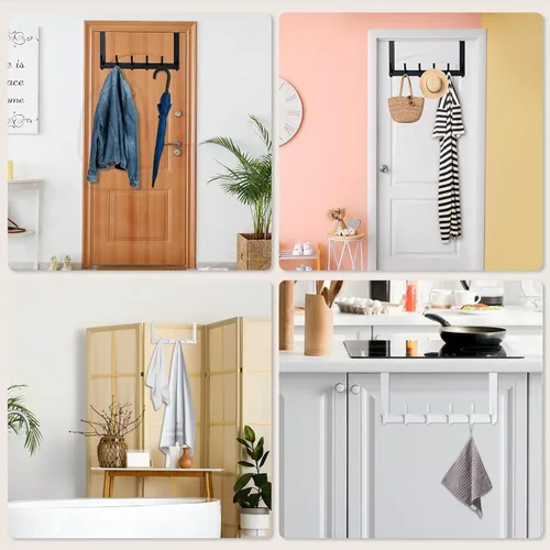 Miniatura 6 de BOOMIBOO Ganchos para colgar sobre la puerta, colgador de puerta resistente, toallero con ganchos para toallas para baño, 12 ganchos grandes sobre