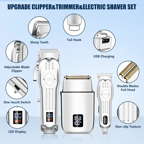 Miniatura 4 de SUNNOW Cortapelos Profesional Inalámbrico para Hombres, Afeitadoras Eléctricas de Lámina y Kit Recortador de Barba y Cabello, Máquinas de Corte