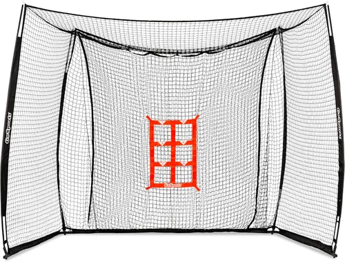 GoSports Red de práctica portátil con respaldo para béisbol y softbol - Red de 10 x 8 pies para bateo y lanzamiento para patio trasero