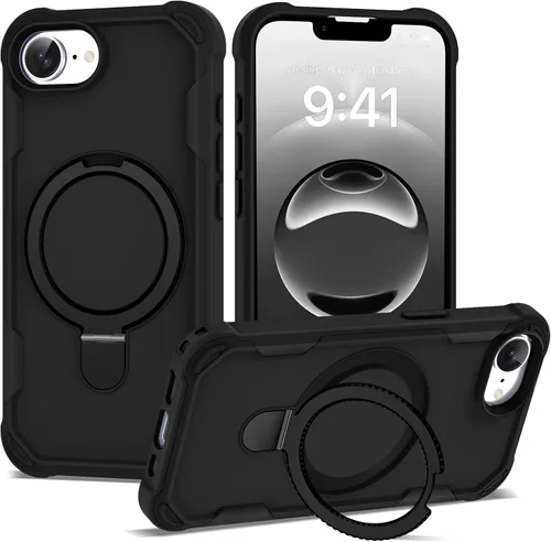 Miniatura 42 de Funda compatible con iPhone 12 y 12 Pro de 6.1 pulgadas con soporte de anillo magnético [protección militar contra caídas] [compatible con MagSafe]