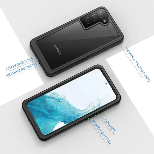 Miniatura 6 de Lanhiem Funda para Samsung Galaxy S22, IP68 impermeable a prueba de polvo con protector de pantalla integrado, funda protectora de cuerpo completo