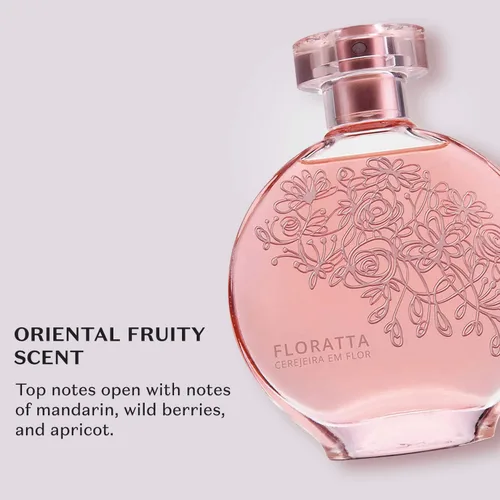 Miniatura 5 de O Boticário Floratta Cherry Blossom Eau de Toilette, Perfume de fragancia floriental afrutada de larga duración para mujeres, 2.5 onzas