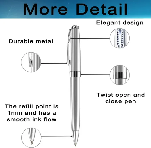 Miniatura 3 de Bolígrafos personalizados, estuche para bolígrafos grabado personalizado para hombres, bolígrafos Twist Action 0.7, juego de bolígrafos de Negro