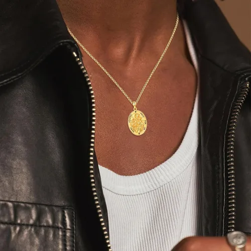 Miniatura 553 de Collar de plata de ley 925 con medalla de San Patrón, colgante de protección católica, amuleto, joyería religiosa para hombres y mujeres