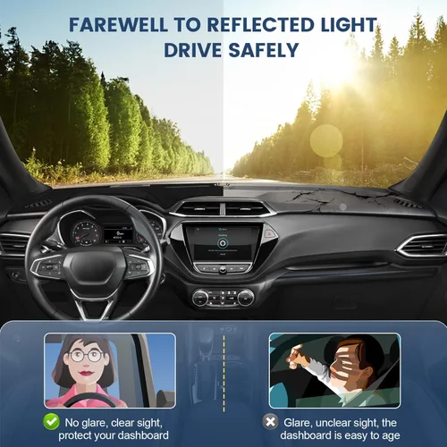 Miniatura 3 de Alfombrilla de tablero de ajuste personalizado para Chevrolet Trailblazer 2021 2022 2023, accesorios con cubierta de salpicadero HUD, alfombrilla