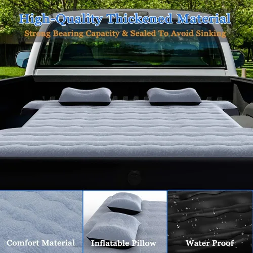 Miniatura 3 de hufaut Colchón de aire para cama de camioneta para campamento, colchoneta gruesa para dormir de 5.5 a 5.8 pies, tamaño completo, camas cortas
