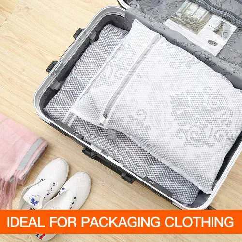 Miniatura 7 de Bolsa Kimmama de lavandería de malla, bolsa de lavado para lavadora, bolsa de red con cremallera, bolsa para secadora para limpieza y secado