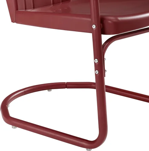 Miniatura 10 de Crosley Furniture Tulip - Juego de 2 sillas para exteriores, sillas de patio de metal retro para comedor, porche, terraza, balcón, satén rojo oscuro