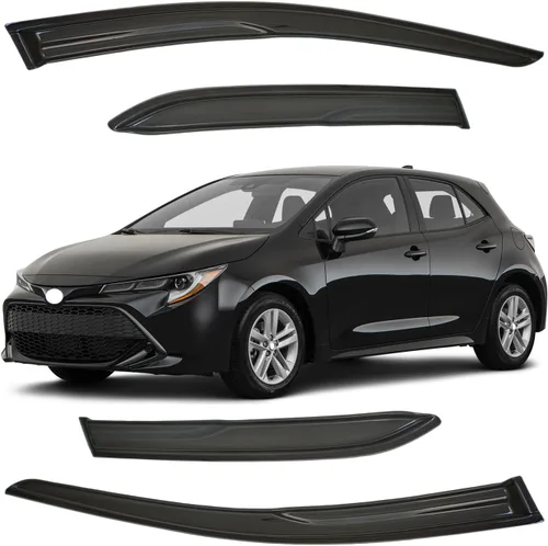 Miniatura 138 de Viseras para ventanas para Mazda 3 Sedán 4 puertas 2004 2005 2006 2007 2008 2009 estilo JDM Mugen, deflector de viento, protector solar y de lluvia