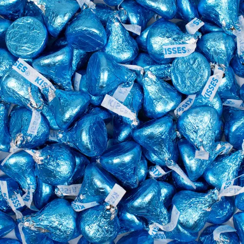 Miniatura 3 de 131 piezas de dulces de cumpleaños, recuerdos de fiesta en miniatura, chocolate y besos azul oscuro (1.65 libras, aproximadamente 131 piezas)