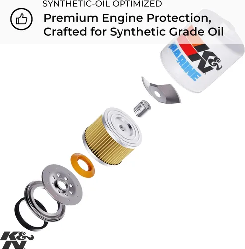Miniatura 5 de K&N Filtro de aceite marino: Alto rendimiento, Premium, diseñado para proteger su motor: se adapta a motores seleccionados de Alaska, Chris Craft