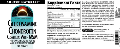 Miniatura 5 de Source Naturals Complejo De Glucosamina Condroitina Con MSM - 120 Tabletas