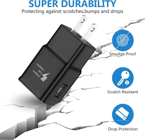 Miniatura 5 de Paquete de 2 adaptadores de carga rápida adaptables para Samsung Galaxy S26 S25 S24 S23 S22 S21 S20 S10 Plus S9 S8 S7 A57 A36 A26 A17 A15 A14 A13