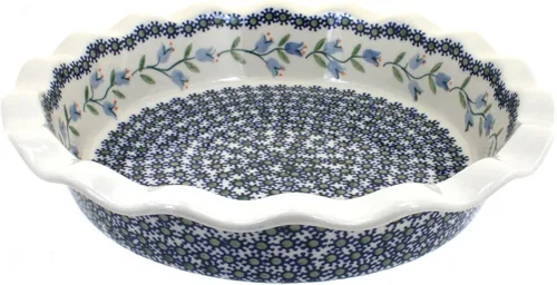 Miniatura 8 de Blue Rose Polish Pottery - Plato para pastel de margaritas azules - 10.5" de diámetro - Plato de cerámica para hornear, para pasteles, quiches