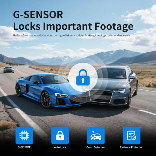 Miniatura 5 de JOMISE G814 11" 4K+2.5K Cámara de Espejo Retrovisor — Sin WiFi/Bluetooth, Cámara de Salpicadero Frontal y Trasera, Grabadora de Evidencia Pura