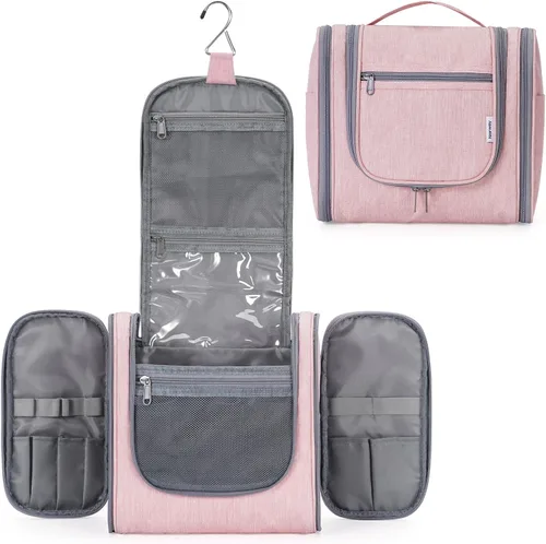 Miniatura 30 de Narwey - Neceser de viaje colgante, organizador de maquillaje y productos cosméticos para mujeres y hombres, Aa-morado., L