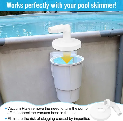 Miniatura 4 de GDW Placa de aspiradora para piscina compatible con Hayward 6 pulgadas Skimmer de piscina SP1090, SP1091, SP1092 – Skim Vac 1 1/4 pulgadas y 1 1/2