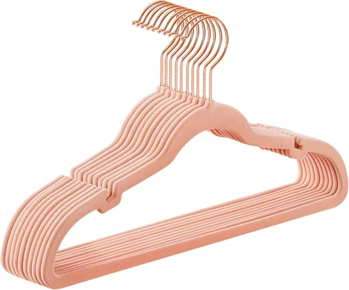 Miniatura 13 de SONGMICS - Perchas de terciopelo 50 unidades, perchas antideslizantes con muescas para hombros, barra para pantalones, gancho giratorio de 360°