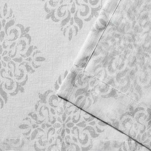 Miniatura 4 de Exclusive Home Nagano Medallion - Par de paneles de cortinas de lino belga con bolsillo para barra, 54 x 96 pulgadas, color gris paloma