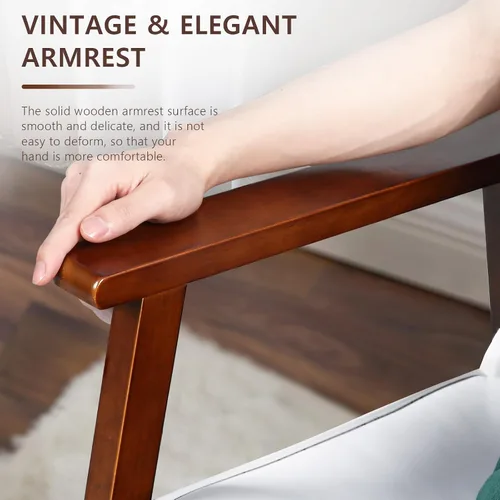 Miniatura 6 de OFIKA Juego de 2 sillas decorativas, tapizadas y gruesas, sillón de lectura retro con cojín suave, sillón de salón para sala de estar, dormitorio