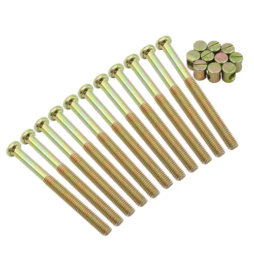 Miniatura 17 de Juego de 10 piezas de tornillos M6 x 100 mm de cabeza plana hexagonal con enchufe - Perfecto para accesorios de cama de madre y bebé - Galvanizado