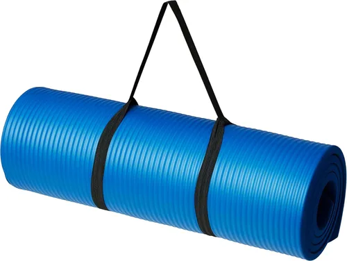 Amazon Basics Extra Thick Exercise Yoga Mat with Carrying Strap Azul
