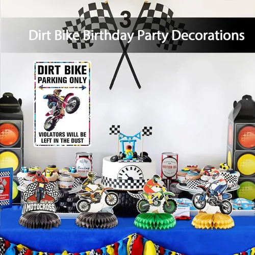 Miniatura 2 de Decoraciones divertidas de motocross para fiestas, letrero de estacionamiento de motocross para hombres, decoración de pared de habitación de niño