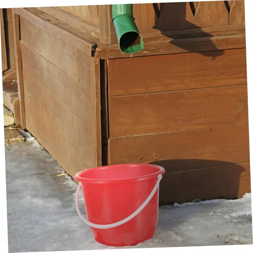 Miniatura 2 de Cubo de agua de plástico con asa, cubo multiusos portátil para jardinería en casa, playa y riego de perros, lavado ligero y duradero