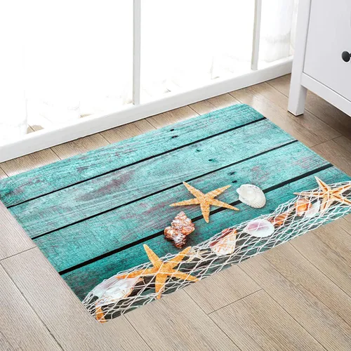 Miniatura 7 de LYFANS Alfombras de baño de espuma de esponja absorbente suave para baño y cocina (30 x 17 pulgadas), tapete de franela antideslizante brillante