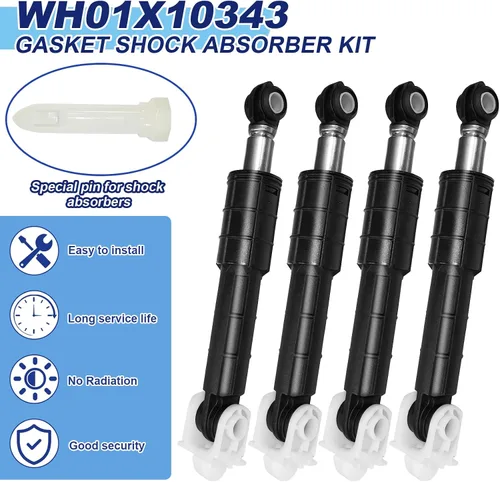 Miniatura 4 de WH01X20826 Kit de amortiguador de arandela (4 amortiguadores y 4 pines) apto para GE General Electric, arandelas Kenmore reemplaza WH01X10343