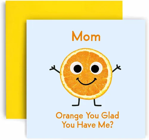 Miniatura 8 de Huxters Tarjetas de cumpleaños para hombres, tarjeta de cumpleaños naranja con texto en inglés "You Glad Brother" para él, divertida tarjeta del día