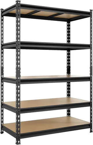 Big RED Estantería de almacenamiento, 5 niveles ajustables, estantes de garaje de metal resistente/estante de utilidad para cocina, despensa,
