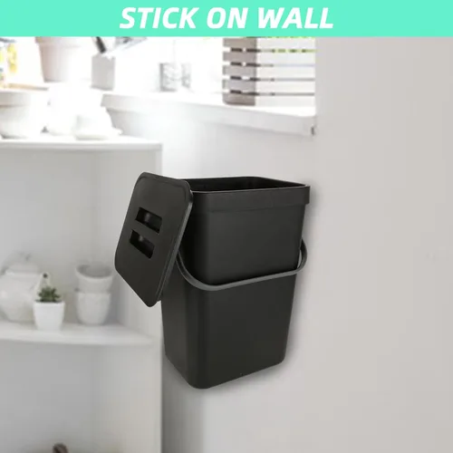 Miniatura 4 de WOPPLXY Bote de basura colgante con tapa, 3.2 galones con tapa, cubo de basura colgante de pared para armario, debajo del fregadero, baño