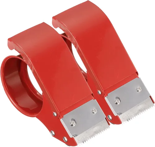 PATIKIL Dispensador de cinta de embalaje de 2.5 pulgadas, paquete de 2 cintas pesadas industriales, soporte para cortador, sellador de cajas