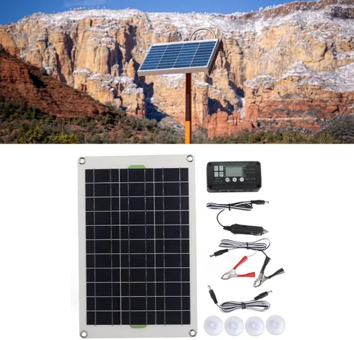 Miniatura 6 de Kit de controlador solar y panel solar MPPT de 30 A, cargador de panel solar de 12 V, 24 V, 50 W, cargador de batería para caravana, remolque