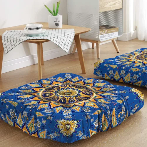 Miniatura 18 de Cojín de meditación con mandala, tapete de meditación bohemio, almohadas de meditación para sentarse en el suelo, cojines para sentarse en casa y al